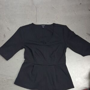 Ann Taylor Black V-Neck Blouse